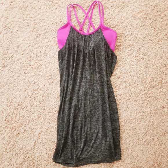 Athleta Hidden Agenda Pink Bra Grey Tunic Top S - Picture 2 of 6